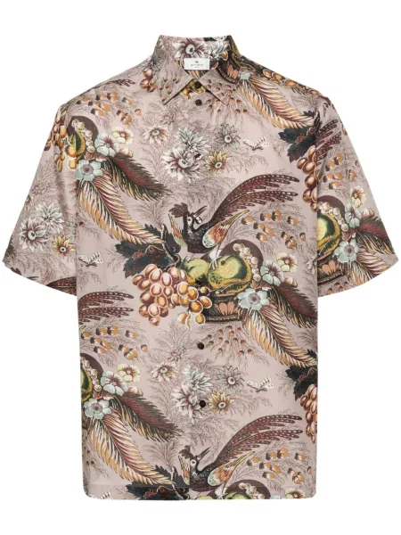 Cămașă Etro cu model floral cu imagine roz