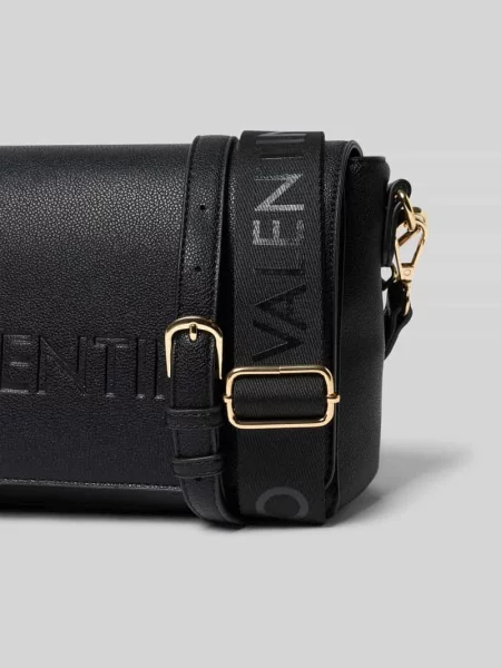Lniana torebka Valentino Bags czarna