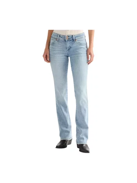 Jeansy Wrangler z niską talią niebieskie