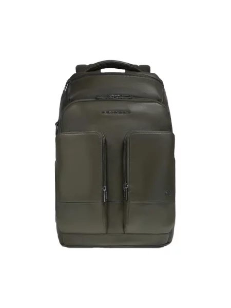 Torba na laptopa Piquadro skórzana zielona
