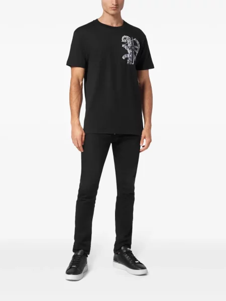 Raštuotas marškinėliai Philipp Plein juoda