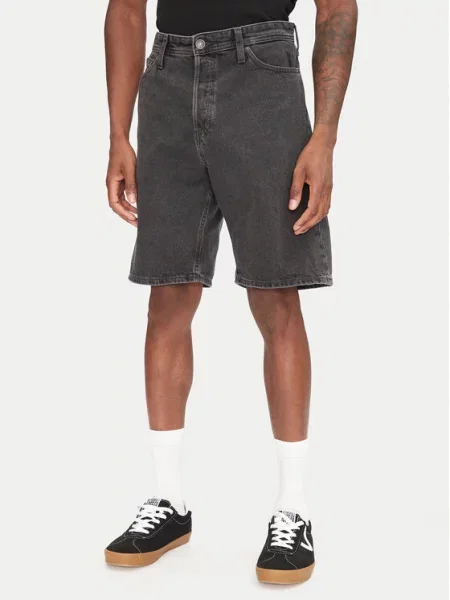 Jack&Jones Kratke traperice Alex Baggy Fit crna