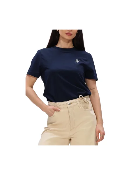 Tommy Hilfiger Koszulka Kobiety jednolity M niebieski