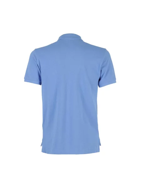 Lniana koszulka polo Polo Ralph Lauren niebieska