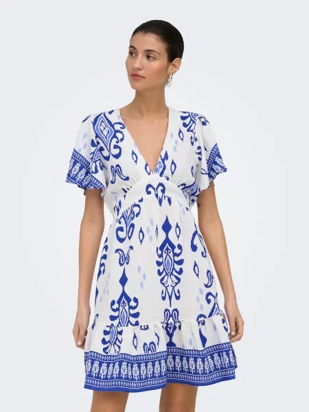 ONLY Rochie de vară ONLMORRISON albastru închis alb