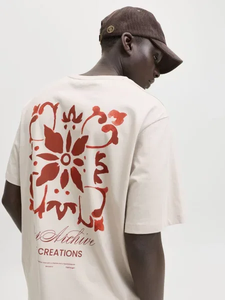 Футболка JACK & JONES ART PRINT TEE бежевий