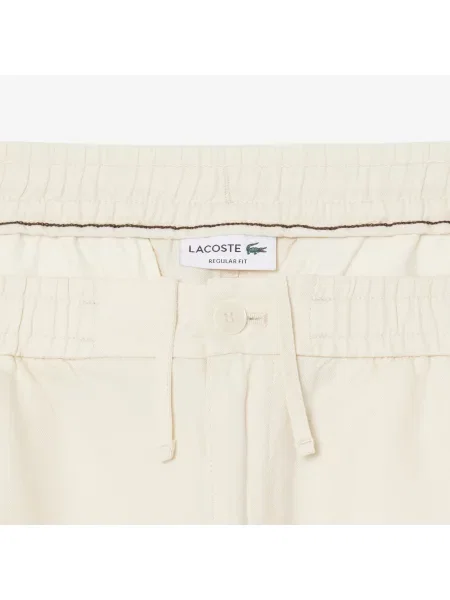 Lacoste Szorty O Kroju Regular Fit Z Mieszanki Lnu I Diagonalu beżowy