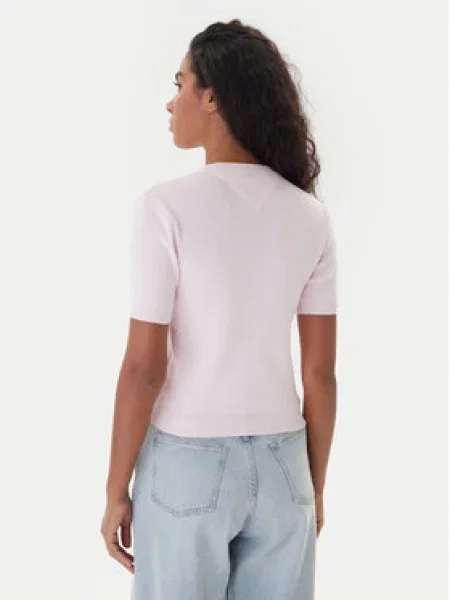 Tommy Jeans Marškinėliai Essential Regular Fit rožinė