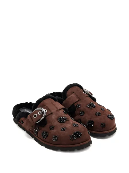 Papuci tip mules Stuart Weitzman cu cataramă maro