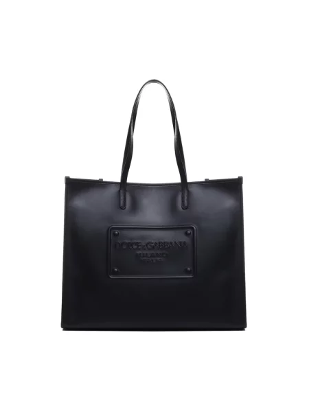 Torba Dolce And Gabbana skórzana z logo czarna