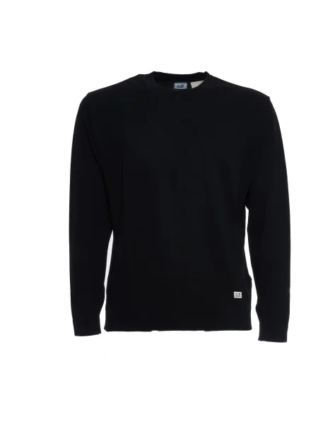Sweter C.p. Company z dekoltem w serek niebieski