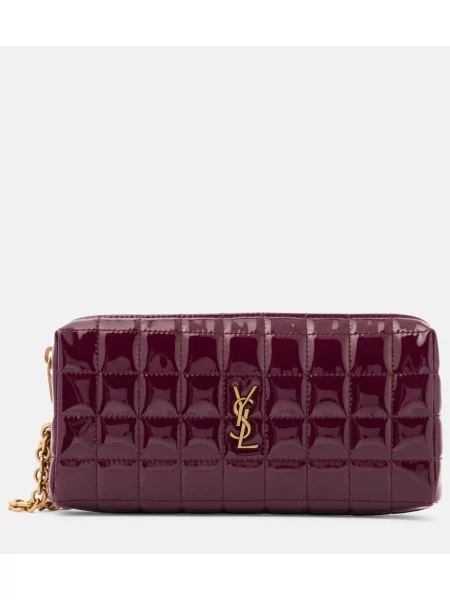 Usnjena ogrlica Saint Laurent bordo