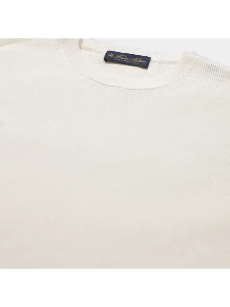 Sweter Brooks Brothers z okrągłym dekoltem biały