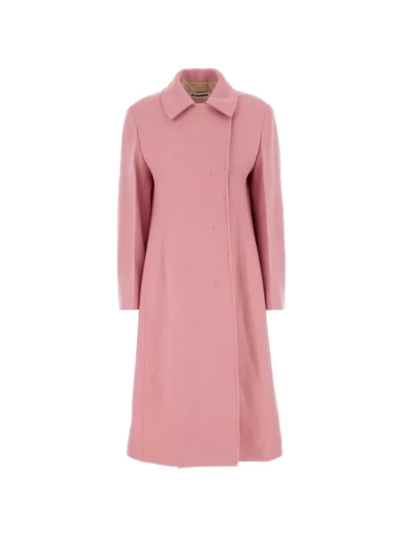 Palton Jil Sander de lână roz