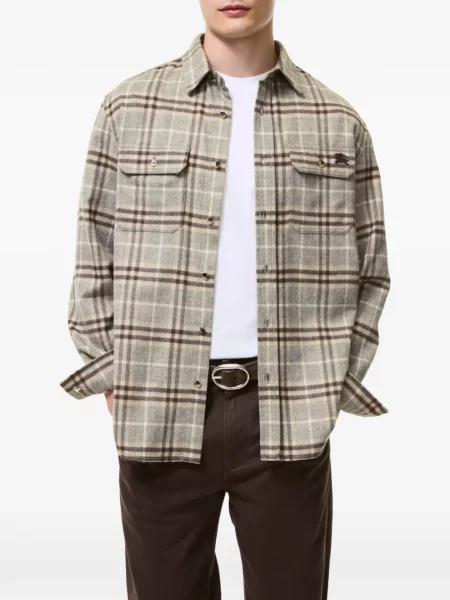 Vilnonė pledinė marškiniai Burberry pilka