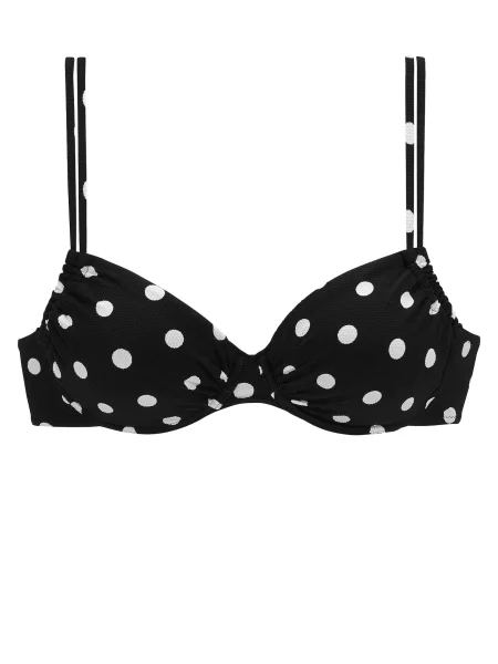 LASCANA Bikini zgornji del črna bela