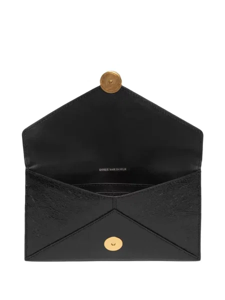 Portfel Dries Van Noten skórzany czarny