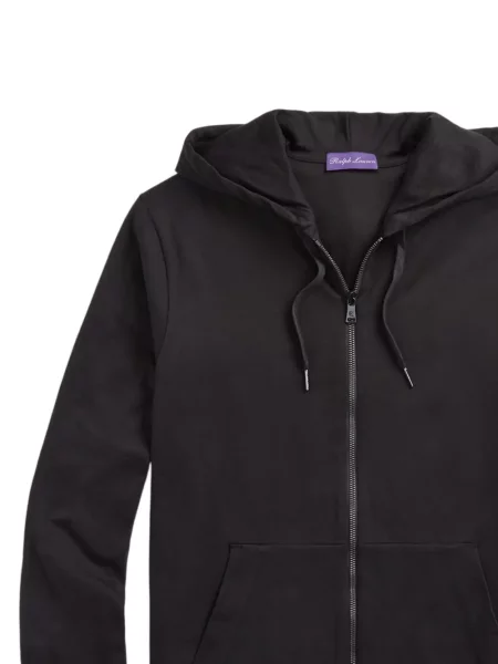 Haftowane kąpielówki Polo Ralph Lauren z kapturem z futerkiem czerwone