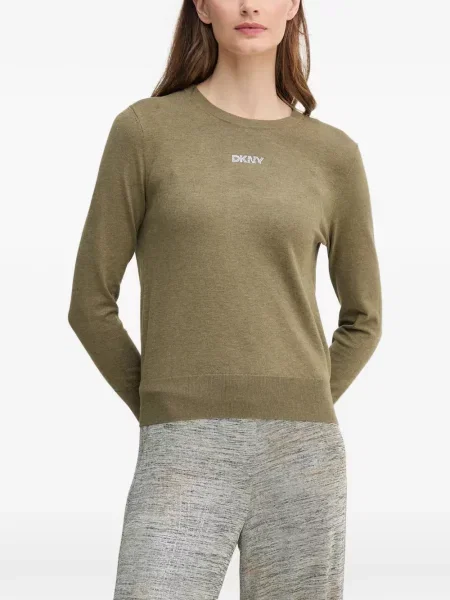 Pulover Dkny cu autograf verde