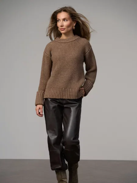 Вовняний Светр TrikoBakh світло-коричневий коричневий