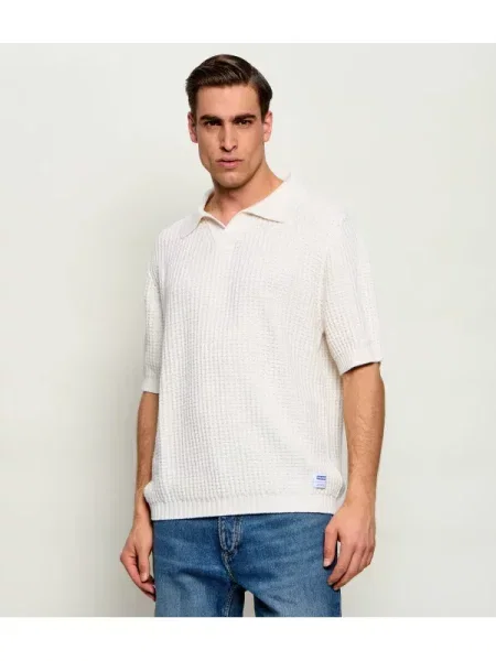 Tricou polo Hugo Blue alb