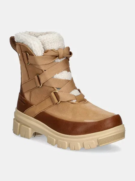 Кожени боти Sorel TORINO V RESORT WP OUTDR с платформа с лека изолация кафяво