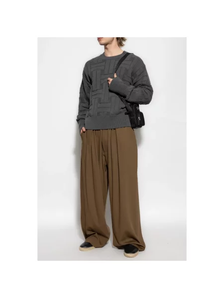 Sweter Kenzo z okrągłym dekoltem szary