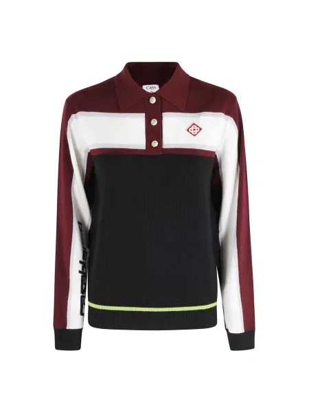 Wielobarwność polo Casablanca wełniane z długim rękawem