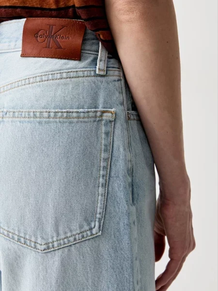 Calvin Klein Jeans дънки wide leg дамски синьо
