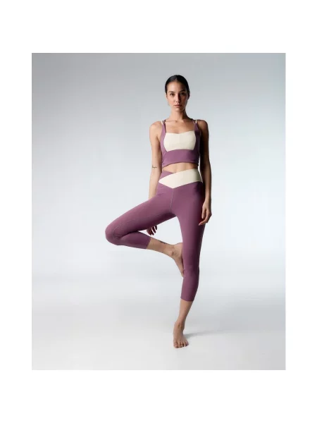 Legginsy długie Black Limba Twist liliowe XS białe