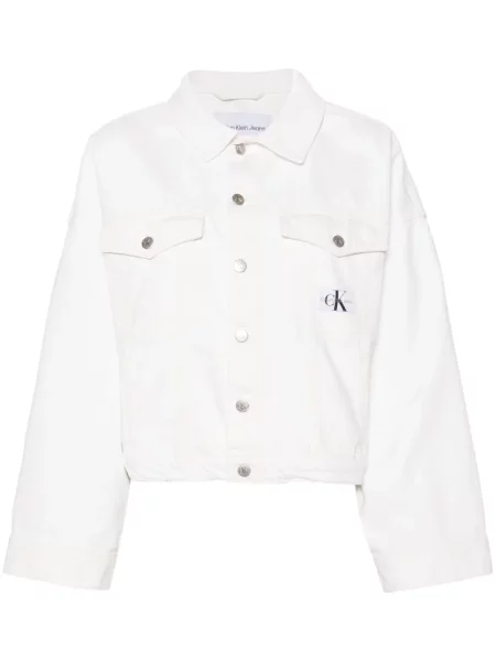 Geacă de blugi Calvin Klein Jeans alb