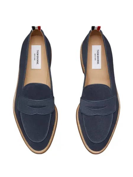 Pantofi loafer Thom Browne din piele de căprioară albastru