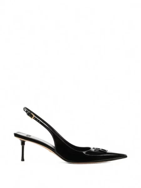 Pantofi cu toc Elisabetta Franchi din piele slingback negru