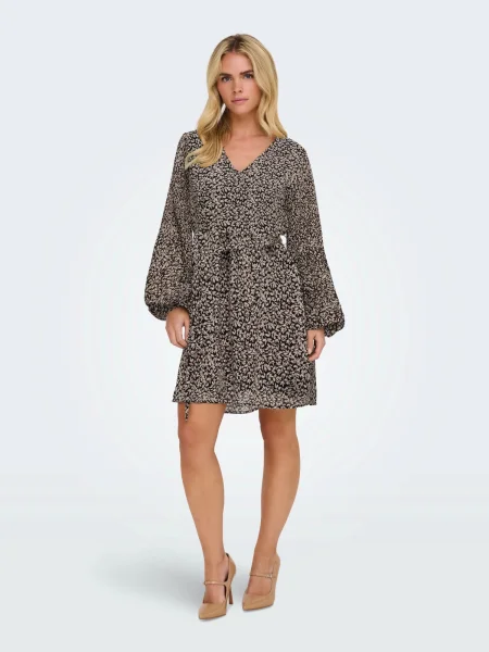 ONLY Rochie ONLSTAR maro / negru / murdar alb