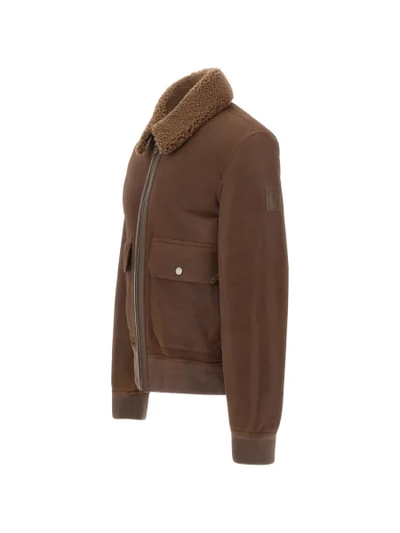 Geacă Belstaff din piele de oaie maro