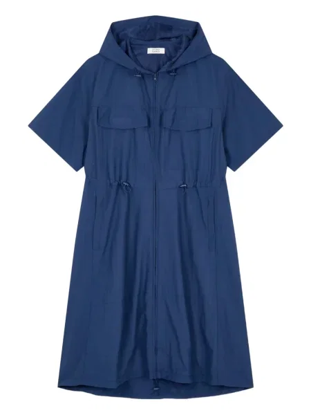 Rochie mini Studio Tomboy cu glugă scurtă de costum albastru
