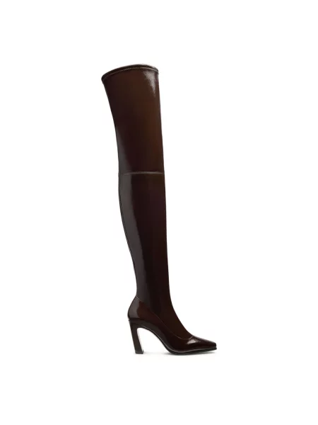 Muszkieterki Stuart Weitzman skórzane brązowe