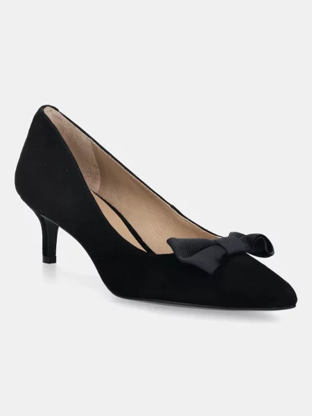 Велурени обувки с тънък Lauren Ralph Lauren Adrienne Bow черно
