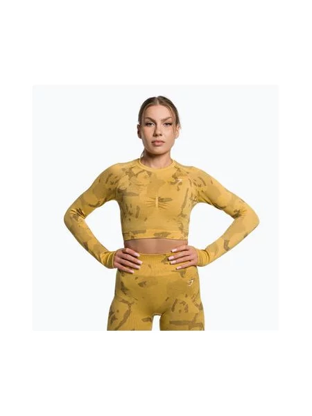 Бесшовный спортивный топ Gymshark желтый