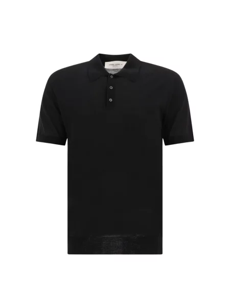 Koszulka polo Golden Goose wełniana czarna