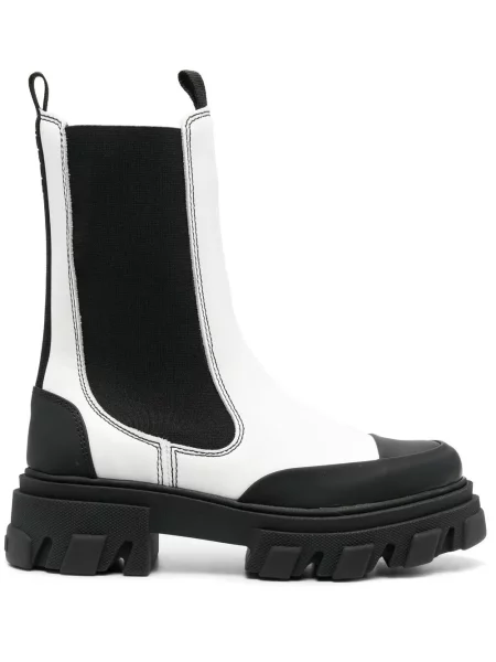 Botine chelsea Ganni chunky alb