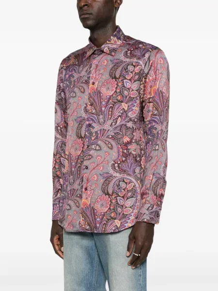 Cămașă Etro cu imagine cu model paisley violet