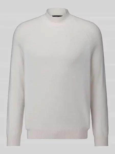 Sweter z dzianiny o kroju regular fit z mieszanki bawełny model ‘TITO’ Strellson biały