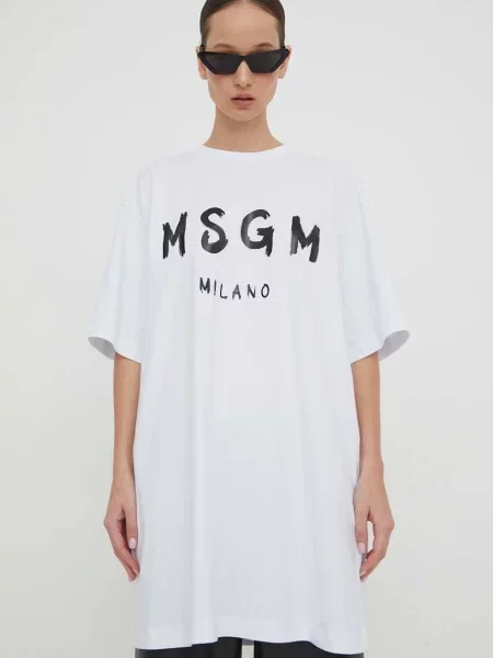 MSGM rochie din mini oversize alb