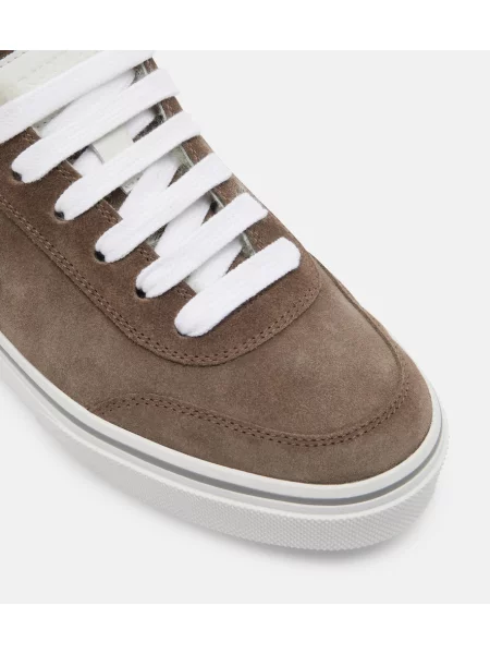 Sneakerși Brunello Cucinelli din piele de căprioară maro