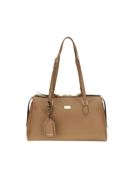 Torebka Dolce And Gabbana skórzana beżowa