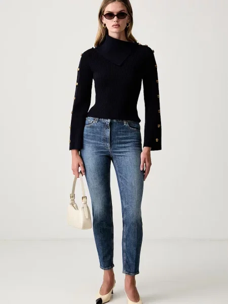 Elisabetta Franchi slim kavbojke modra
