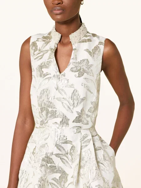 Apart Sukienka Koktajlowa Z Ozdobnymi Perełkami I Błyszczącą Nicią gold złota