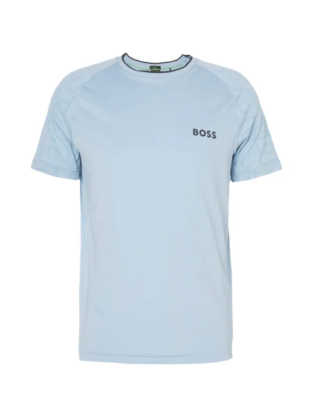 BOSS Green Tricou albastru deschis negru