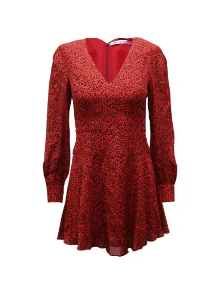 Rochie maxi Alice + Olivia cu imagine cu model leopard lungă roșu
